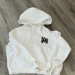 Kids AMIRI White Pullover with Silver Logo Plaque